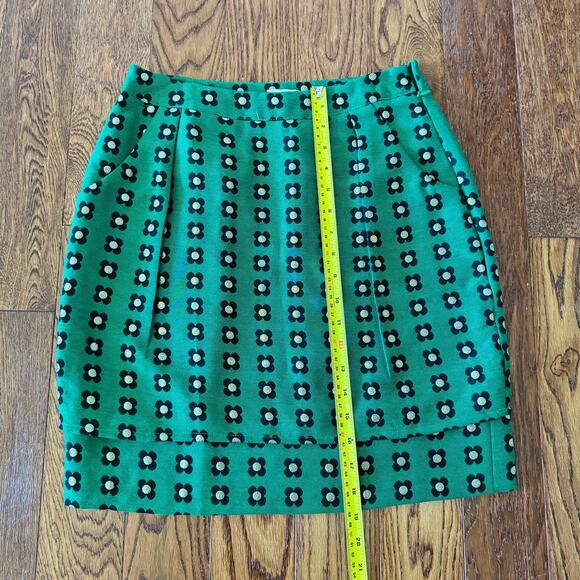 Anthropologie HD in Paris Skirt Womens 2 Green Garden Glimmer Skinny Pencil Mini - Picture 7 of 11